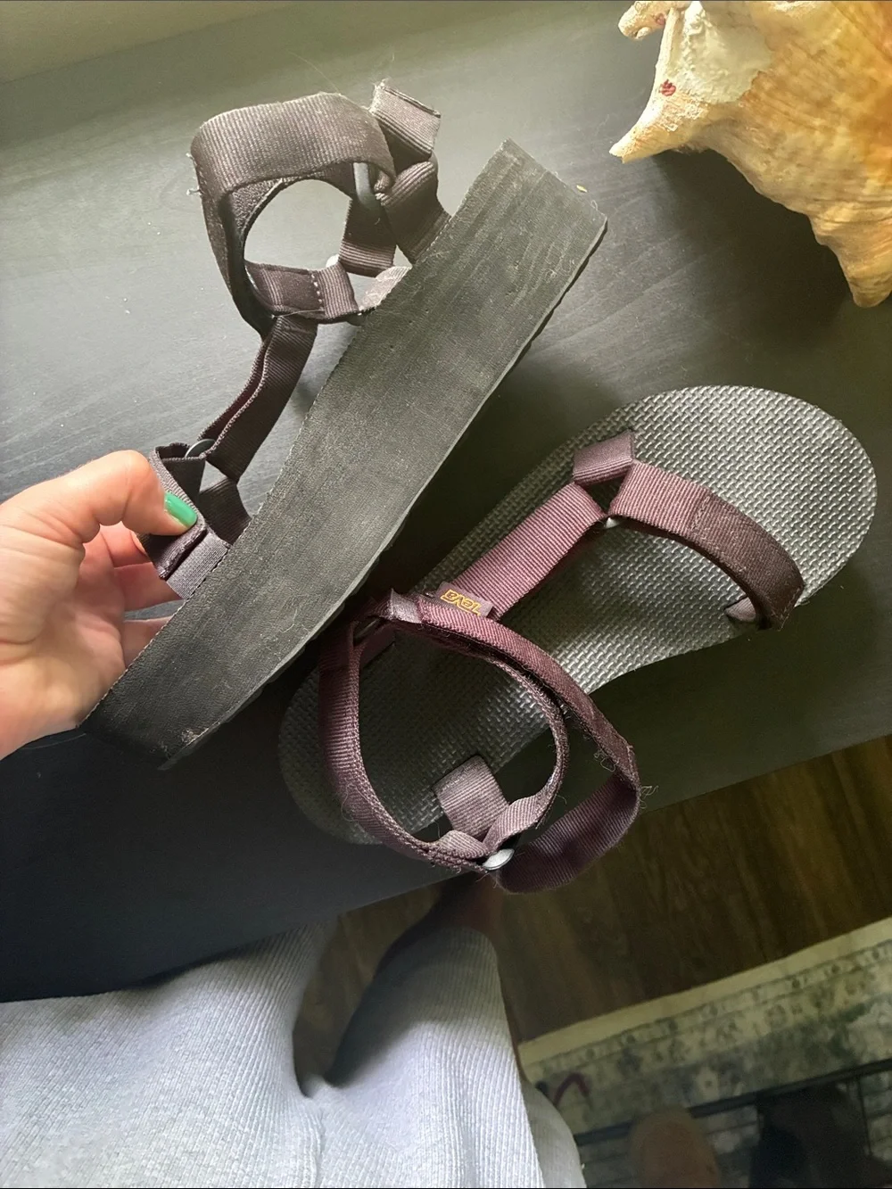 BLACK TEVA Women's Strappy Outdoor Sandals
